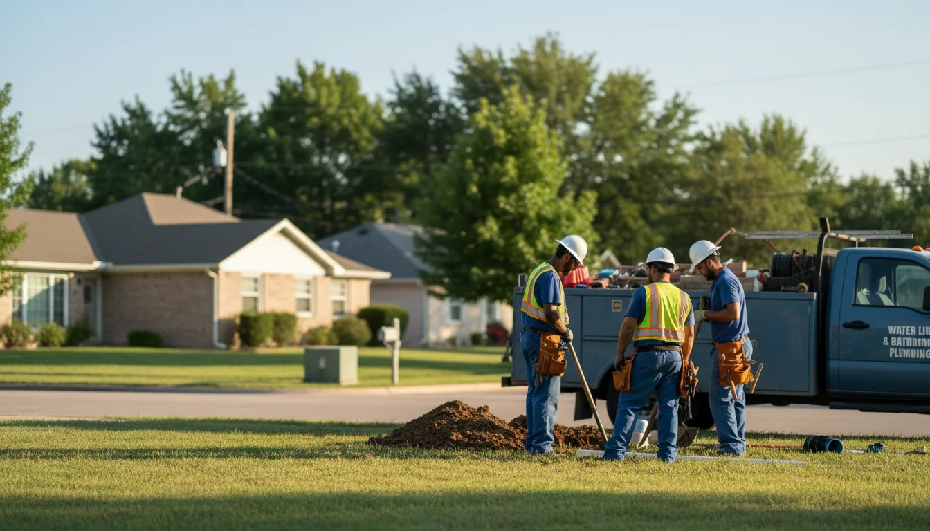 Residential water line and bathroom plumbing service in Poseyville, IN
